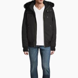 Moose Knuckles Shearling Ballistic Bomber Jacket Black NWT IN PACKAGE